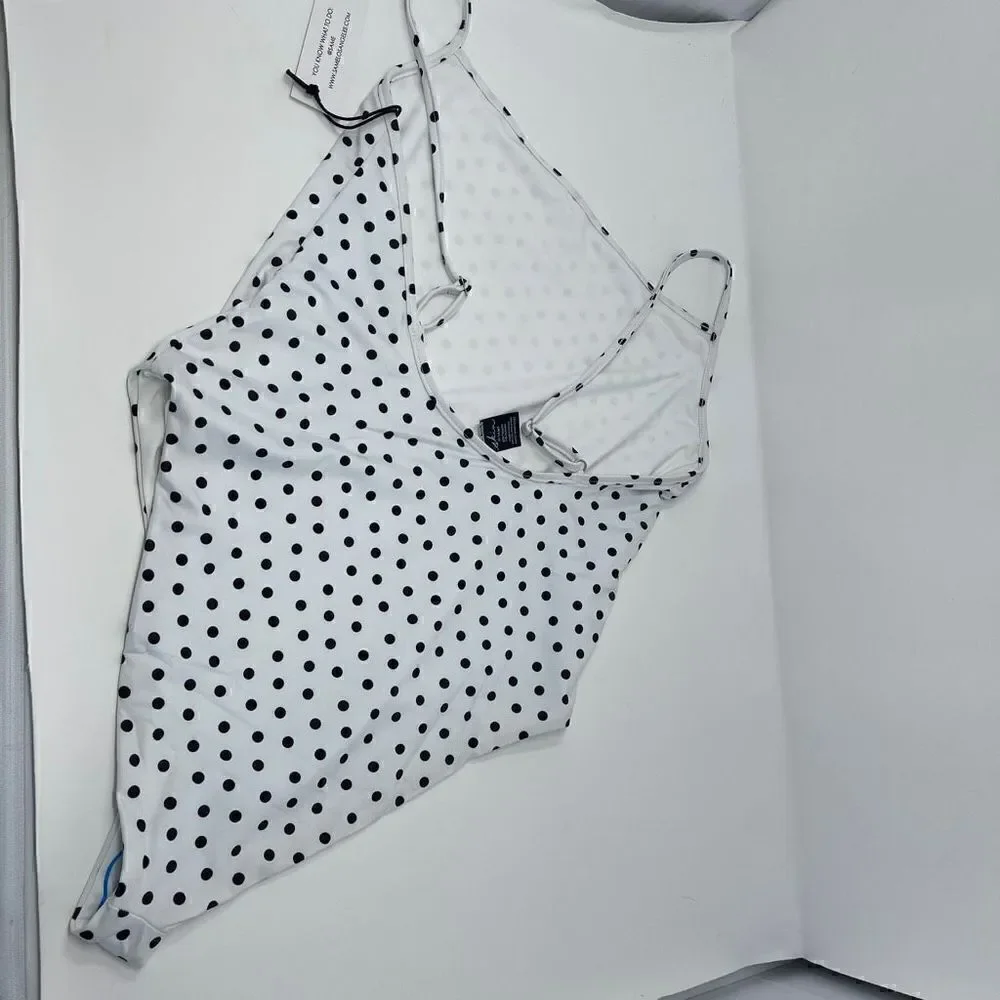 SKIN by SAME Swim One Piece White black Polka Dot xs